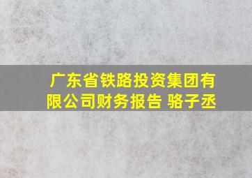 广东省铁路投资集团有限公司财务报告 骆子丞